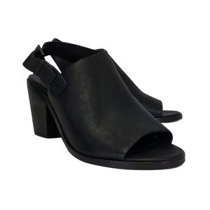 Eileen Fisher Black Leather Mules (open toe)